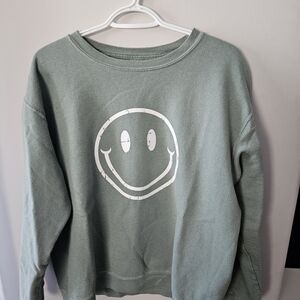 Green Smiley Face Sweatshirt